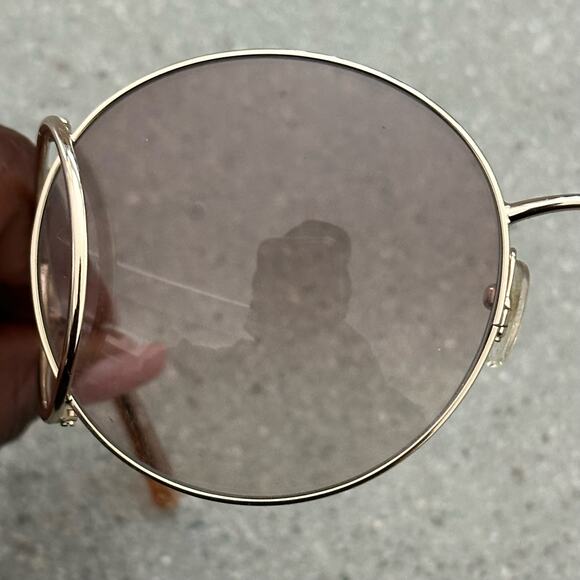 Chloé Gold/Peach Round Sunglasses - Picture 4 of 10